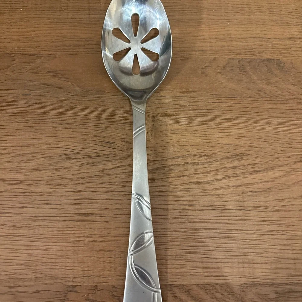 Cambridge Felicity Stainless Frosted Serving Set Fork Spoon And‎ Pierced Spoon